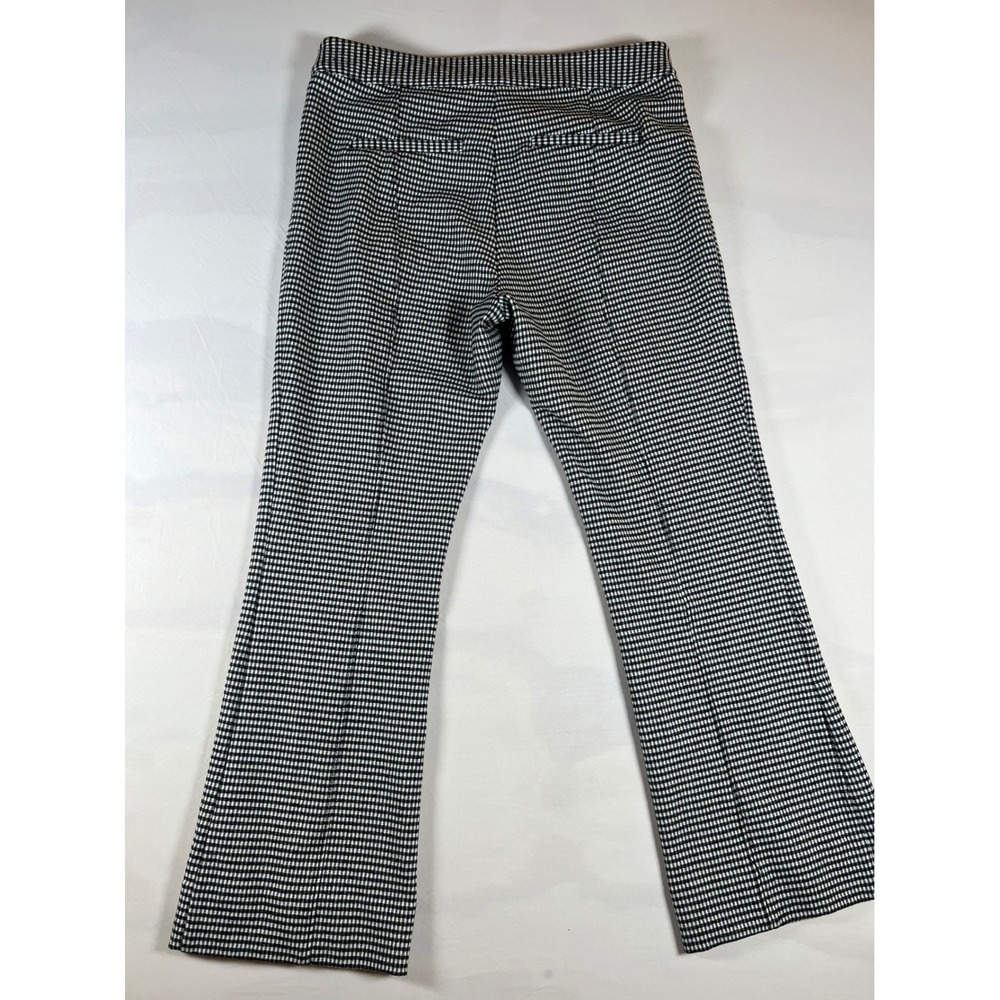 Derek Lam 10 Crosby Women Flare Cropped Pants Gingham Black White 8